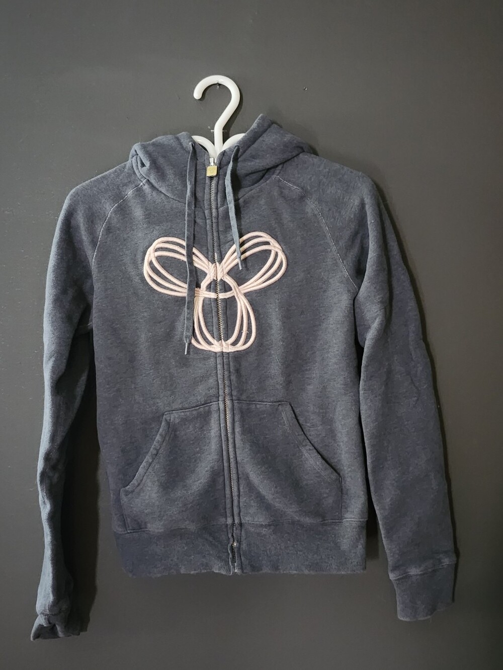 TNA Zip-Up Hoodie with Pink Front Embroidery